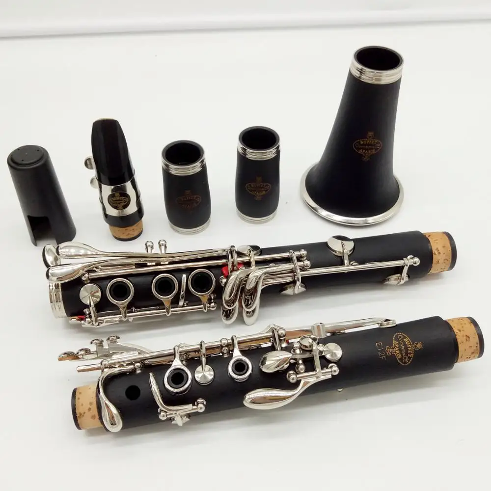 Free Shipping Music Fancier Club Bakelite Bb Clarinets E12F Student Clarinets Silver Plated Keys 17 Keys Included Mouthpiece