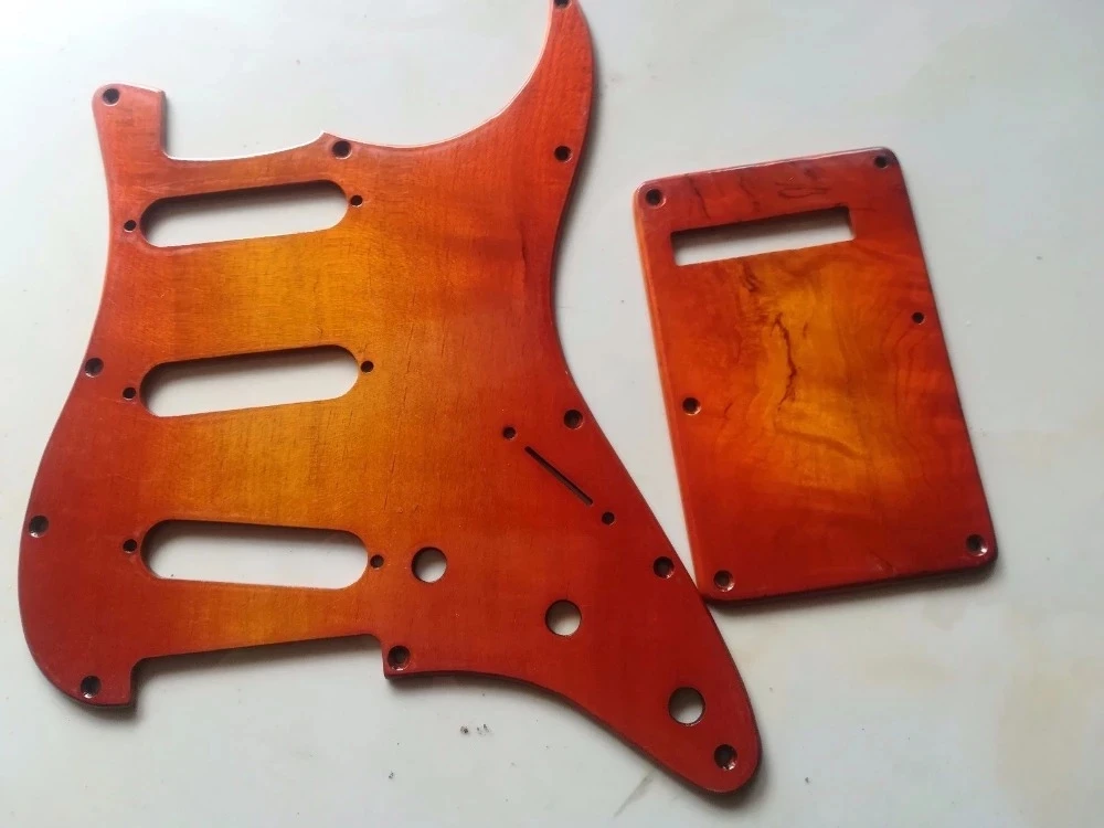 SSS Pickguard & Backplate & Screws solid wood  for ST Style Guitar