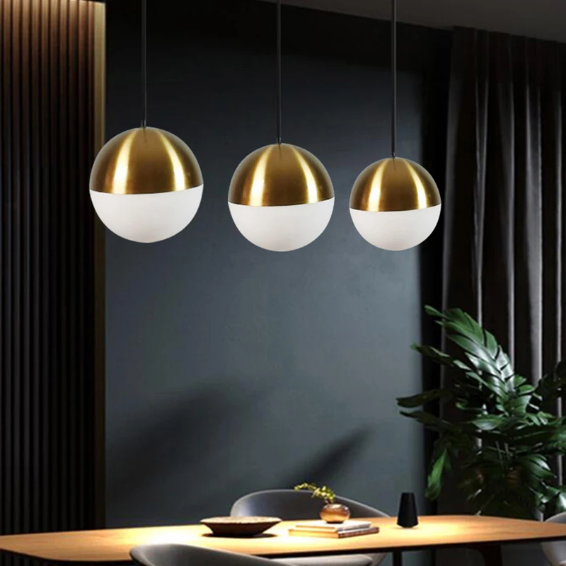 

Modern Simple Design LED Small Pendant Light For Kitchen Glass Ball Lampshade Bedroom Living Dining Room Decoration Lighting Led