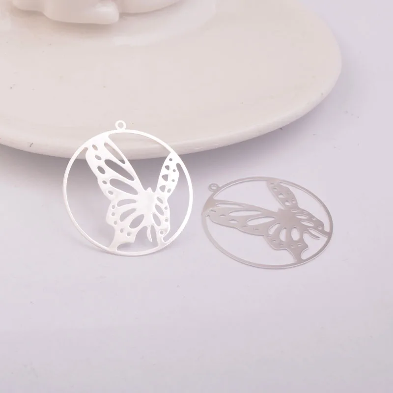 50 Stück AB4994 30mm Fliegender Schmetterling Anhänger Filigran Tier Schmetterlinge Verbindungsstück Metall Messing Schmuck Ohrring Zubehör – Detail 9