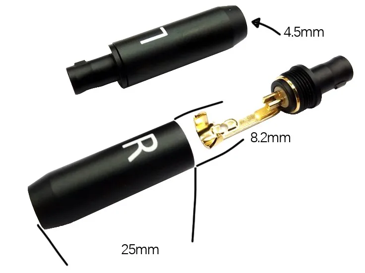 Dream 커넥터 헤드폰 이어폰 플러그, HD800S, D1000, HD600, HD650, DIY용 금도금, 2 핀, 2 핀 납땜, HD800 * 1 쌍