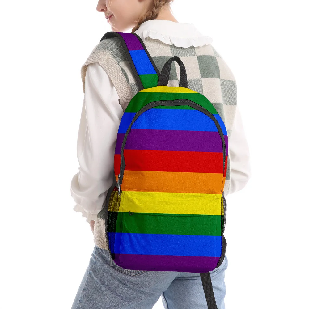 Mochila con impresión Digital en Color LGBT 3D para estudiantes, bolso para ordenador portátil, informal, juvenil, para hombres y mujeres, novedad de 2020