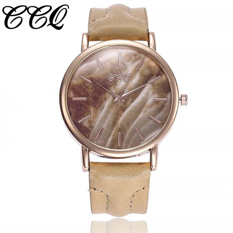 5 Colors Women Leather Belt Watch Marble Dial Bracelet Wristwatch Men Quartz Watches Couple