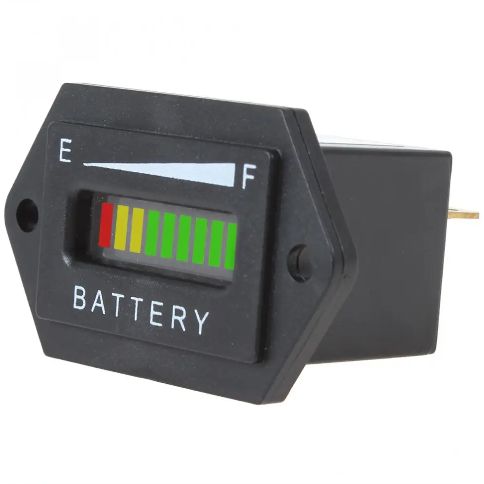 12 / 24V 36V 48V Rectangle Three-color LED Battery Charge Status Indicator