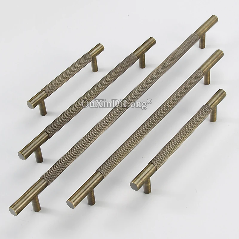 

Plus Length 4PCS Solid Pure Brass T-Bar Furniture Handles Bronze Drawer Pulls Cupboard Wardrobe Kitchen TV Cabinet Pulls Handles