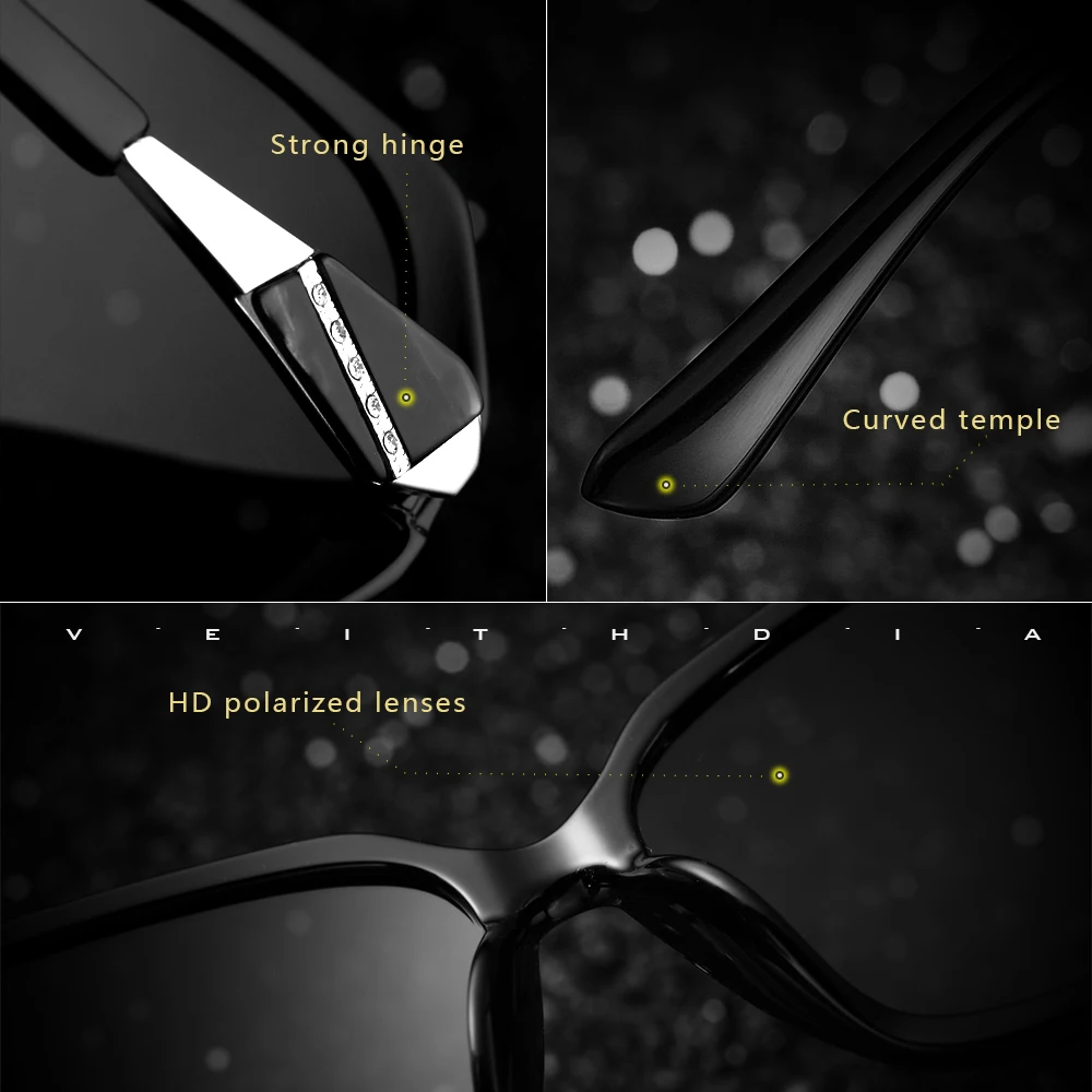 VEITHDIA Sunglasses TR90 Women Polarized UV400 Lens Vintage Fashion Luxury Ladies Gradient Sun Glasses Eyewear For Female 3171