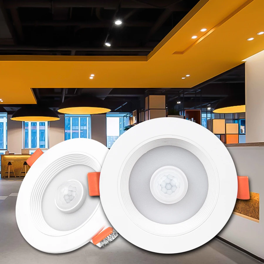 PIR czujnik ruchu Spot LED typu Downlight Lamparas 5W 10W 15W 20W inteligentny reflektor LED domu dla korytarz wejściowy korytarz schody Depot