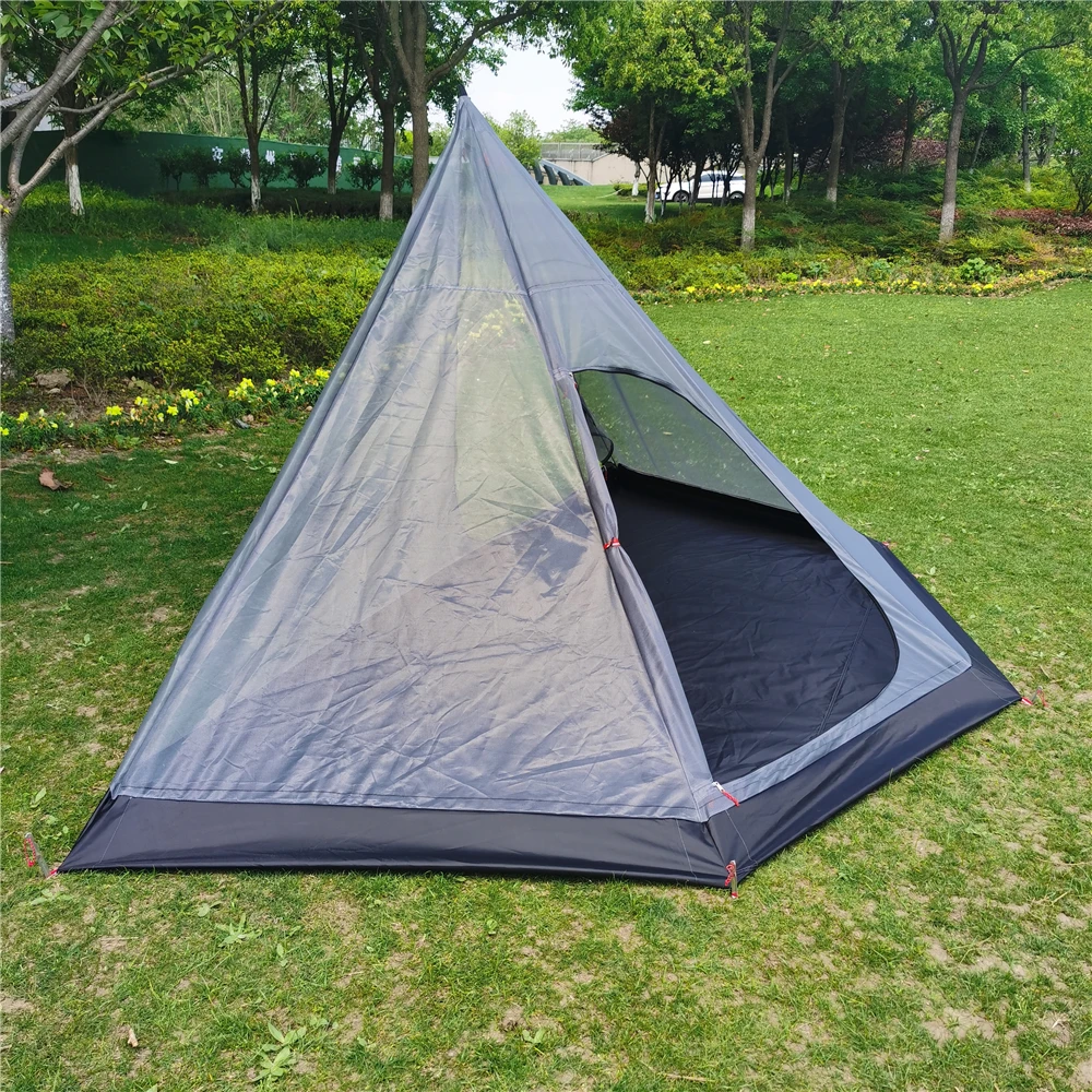 SYLAETO Outdoor Ultralight Pentagon Half Mesh Tent For Tipi Hot Stove TX400 Mosquito Net Camping Hiking