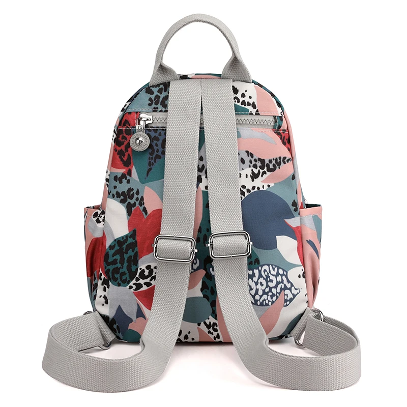 Women Floral Print Mochilas Luxury Nylon Travel Bagpack Graceful Phone Purse Rugzak Small School Bags Mini Backpacks for Girls