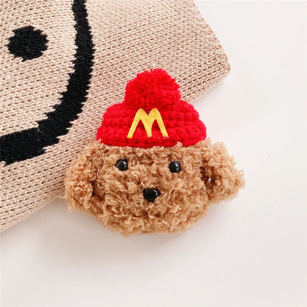 INS Fashion Cute Plush Teddy dog McDonald label Earphone Case For AirPods Pro 2 1 Headset case For 2021 New airpods 3 for winter