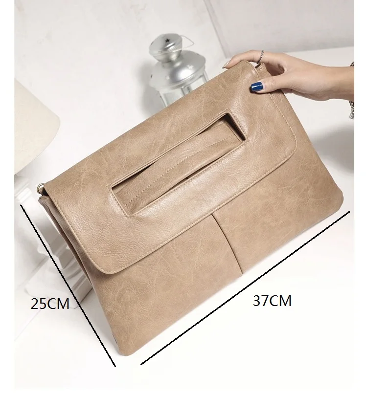 NIGEDU brand design women Clutches large PU leather Crossbody Bags for women Shoulder messenger bag Simple big Ladies handbag