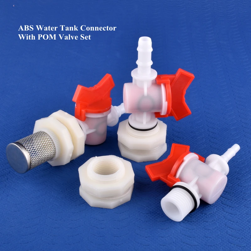 

1~30 Sets/lot G1/2 To 4~20mm ABS Water Tank Connector POM Valve Set Aquarium Tank Joint Garden Irrigation Water Pool Hose Joint