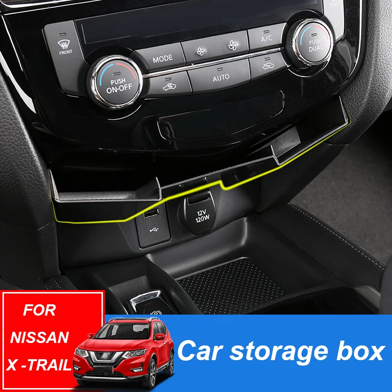 

For Nissan X-trail X Trail T32 2014-2020Car Center Console Storage Box Car Interior Modification ABS Decorative Storage Box