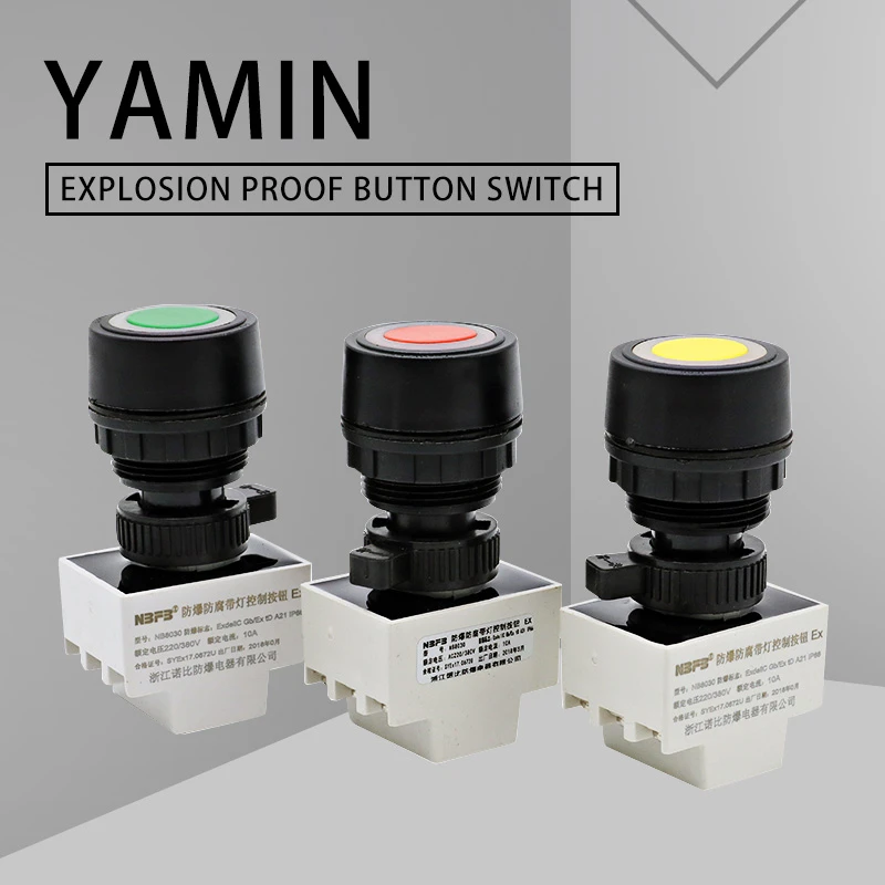 

EX Lamp Push Button Switch 10A IP66 Explosion-proof Control Box Power Supply Operation Indiator Light 220V 380V