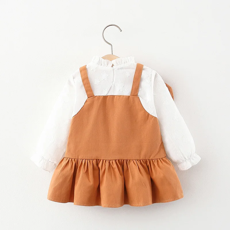 Autumn Baby Girl Dress New Autumn Sweet Princess Ruffles Dresses Cute Kids Long Sleeve Clothing Baby Girl Lovely Bow Outfits