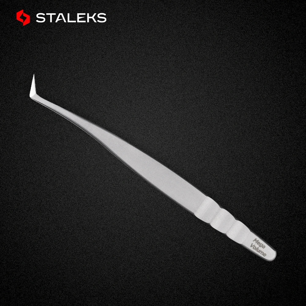 STALEKS PRO TE-40-12 Wave Pattern Embossing Tweezers Grafting Eyelashes Blooming ESD High Precise Hyper Fine AISI