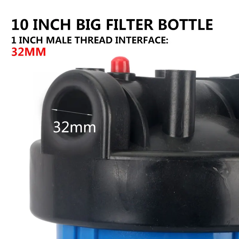 ไขมัน10นิ้วขนาดใหญ่สีฟ้าขวดกรองพลาสติกอินเทอร์เฟซ1 ''32มม.Chubby 10'' การกรองCommercialตลับหมึก