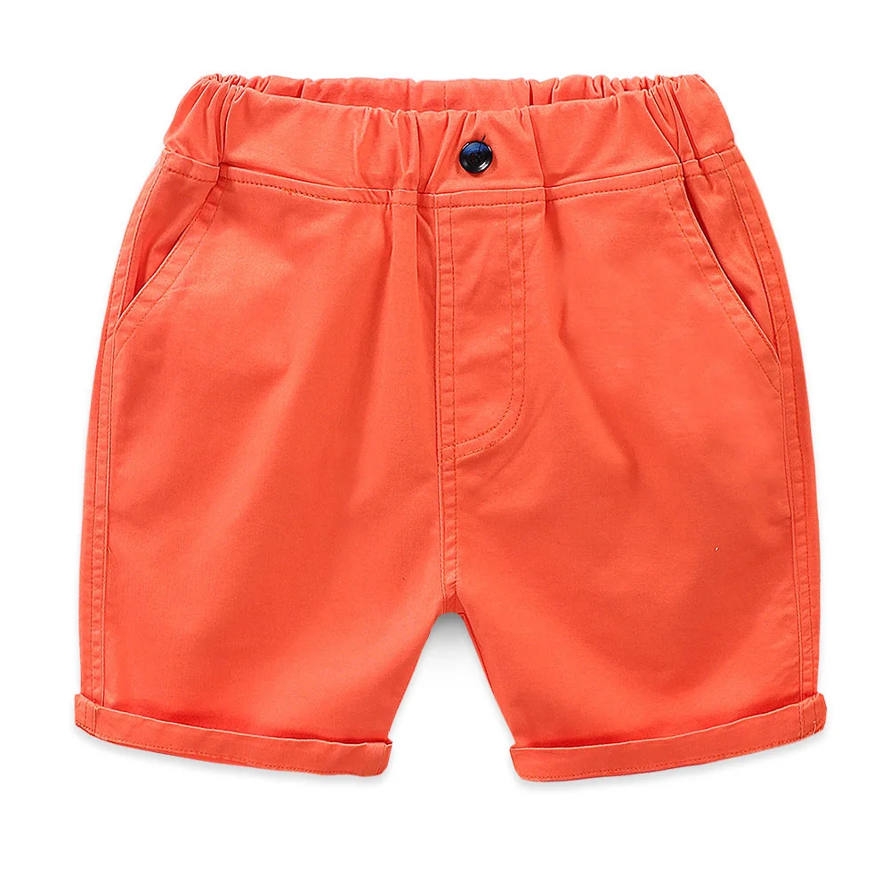 DE PEACH New Kids Boys Casual Shorts Summer Solid Color Cotton Baby Girls Loose Beach Shorts Pants Children Clothes 2-8Years