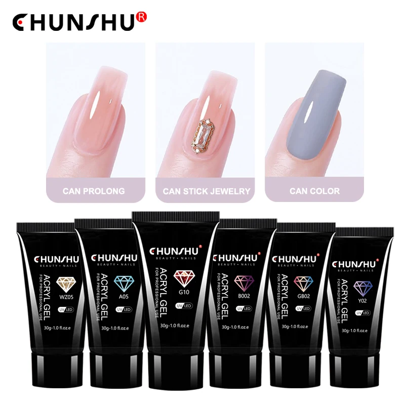 CHUNSHU Poly Extension Nail Gel For Nail Art Manicure Super Glitter Mood Changing&Glow In The Dark Enhancement Builder Nails 30G