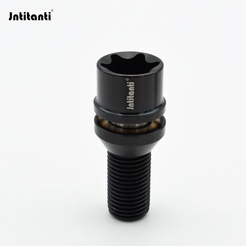 Jntitanti Gr5 titanium wheel bolt lug screw M14*1.5*28-45mm Torx with free cone washer