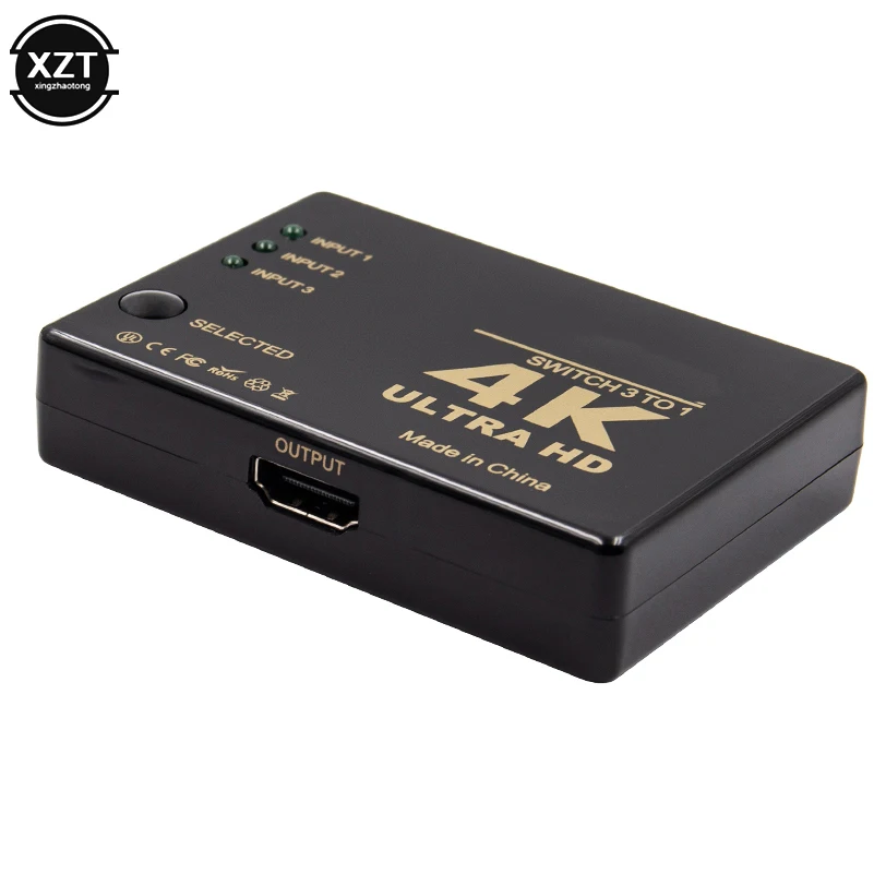 3 Port 4K * 2K 1080P przełącznik HDMI-kompatybilny wyboru 3x 1 rozdzielacz sygnału Ultra HD dla PC DVD HDTV Xbox PS3 PS4 multimedialnych gorąca