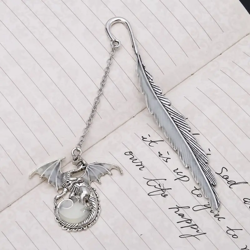 Светится в темноте светящийся книжный маркер творческое перо Дракон наклейка-закладка школьные и офисные канцтовары W91A