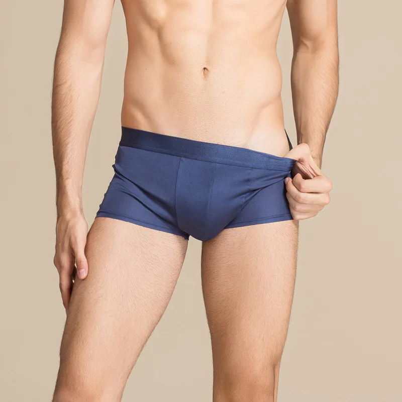 Birdsky, 3 peças de cueca boxer masculina 100% seda pura amoreira, cintura média de secagem rápida, 4 cores sólidas. HM-02