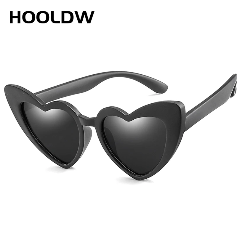 HOOLDW Kids Sunglasses Boy Girls Polarized Children Sun glasses Heart Shapes Silicone Flexible Safety Glasses UV400 Baby Eyewear