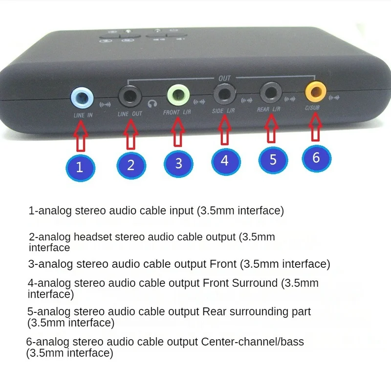 Stereo USB Dynamic Audio Optical Fiber Surround Sound Digital External 3D Sound Card 7.1 Channel Recording Playback Interface