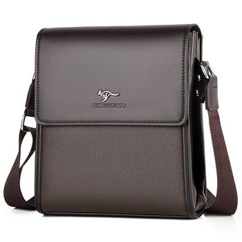 Alternative view of Luxury Brand Messenger Bag Men Leather Side Shoulder Bag For Men Business Office Work Bag Male Briefcase Casual Crossbody Bag