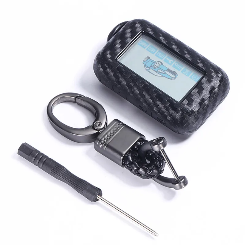 Carbon Fiber Silicone Key Case For StarLine E60 E61 E90 E91 Russia Two Way Car Alarm System LCD Remote Controller Fob Cover