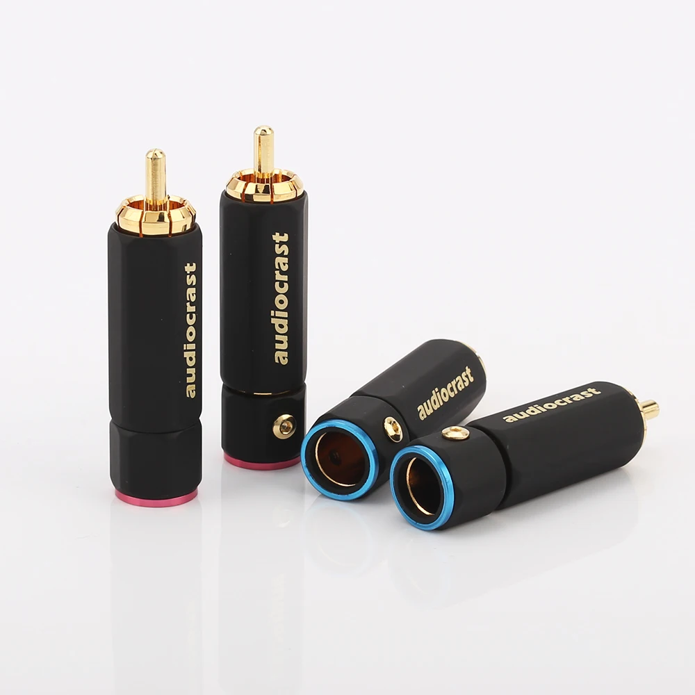 Hohe Qualität Audiocrast Gold Überzog RCA Stecker Lock Sammeln Solder A/V Stecker