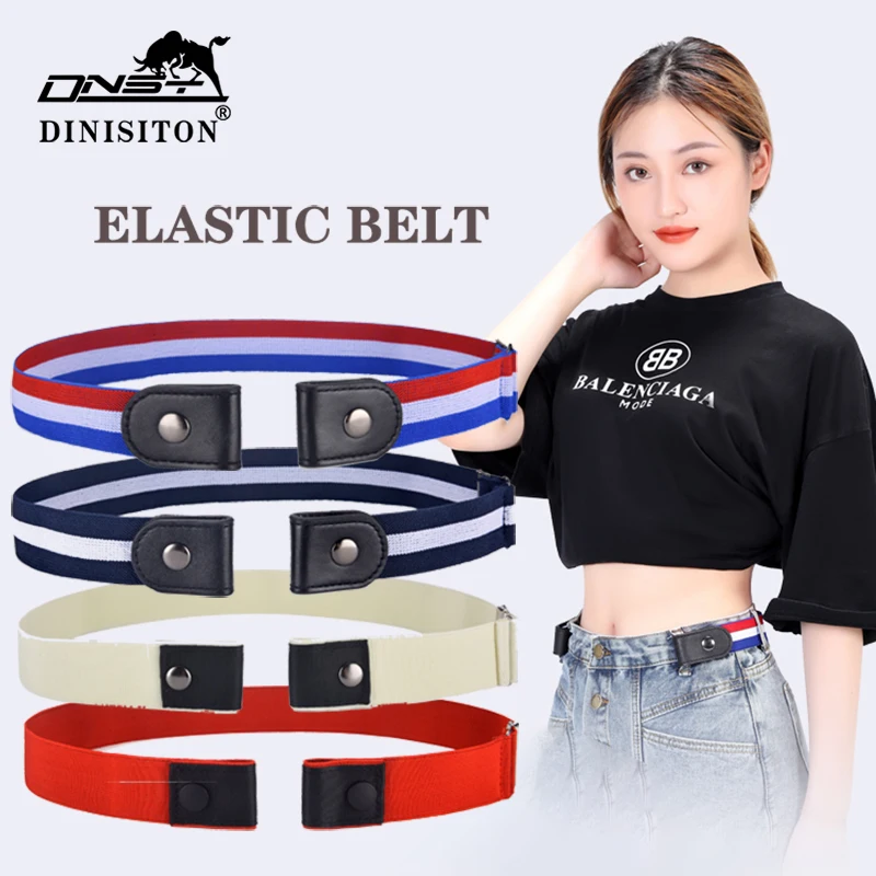 

DINISITON Buckle-Free Belt For Jeans Dresses No Buckle Stretch Elastic Waist Belt For Women/Men No Bulge No Hassle Waistband