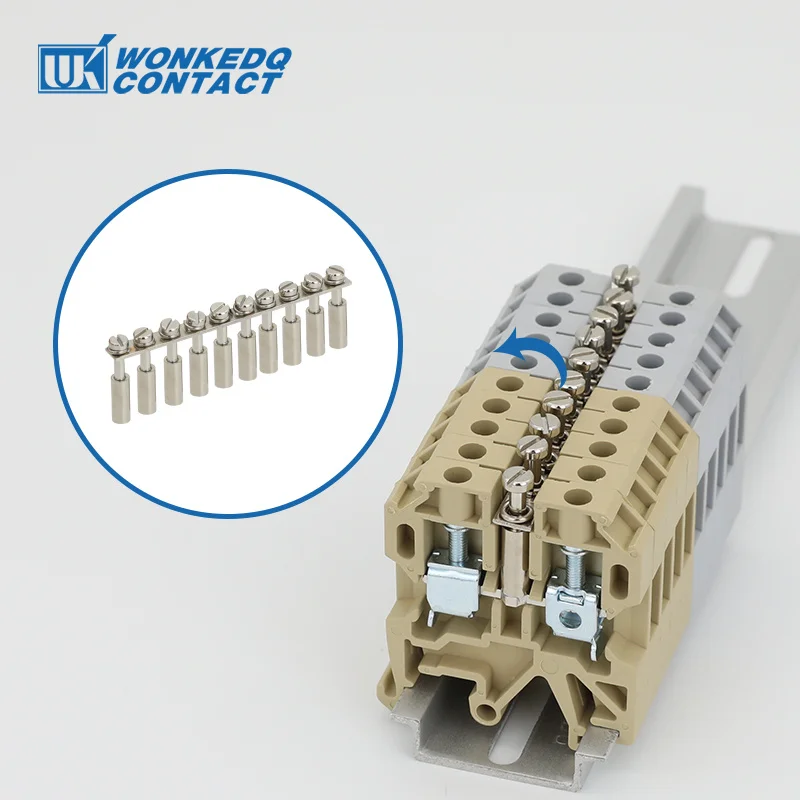 Puente de cableado SAK4 Q10 para SAK 4EN, Conector de cable de tornillo, accesorios de bloque de terminales de Riel DIN, puente fijo 4Q-10, 4 mm², 1 unidad