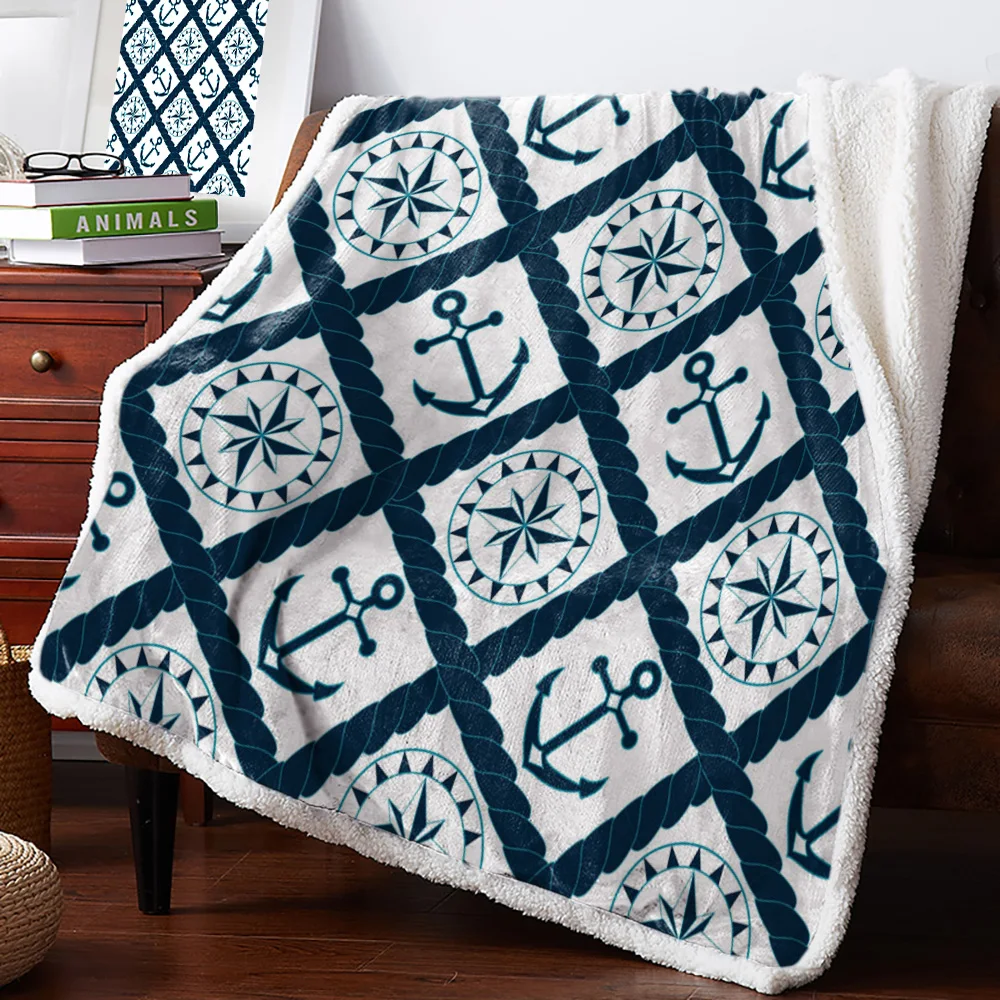 Anchor Geometry Star Line Circle Warm Soft Blanket Office Sofa Plush Blanket Bedspreads Quilt Drop Ship