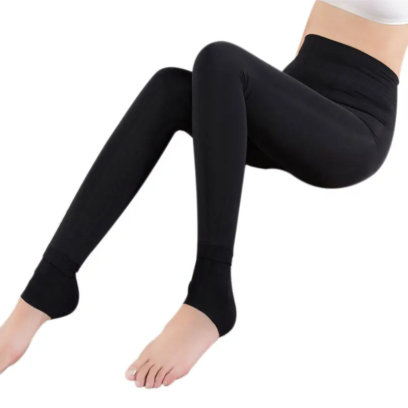 Neue Mode Frauen Damen Winter Warm Thermische Dicke Warme Fleece gefüttert Stretch Hosen Dünne Leggings Schwarz Grau Braun Beige