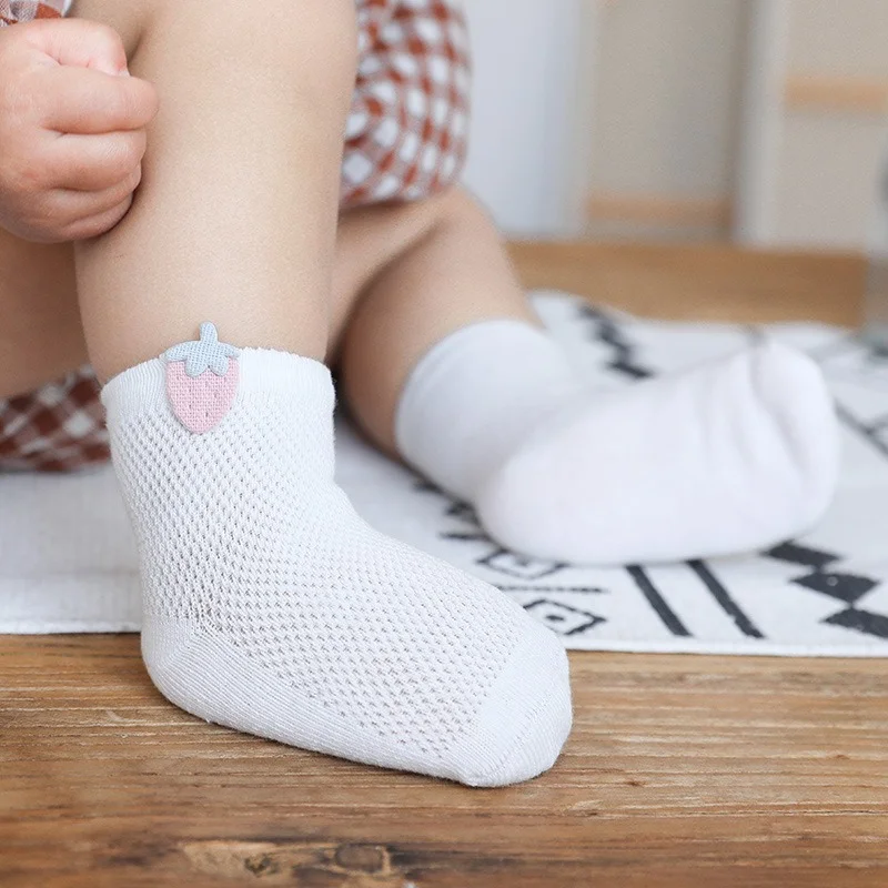 3 Pairs 0-5Y Baby Socks, Children\'s Socks, Thin Cotton, Breathable Mesh, Baby Socks, Boneless Baby Socks, Cute Accessories Socks