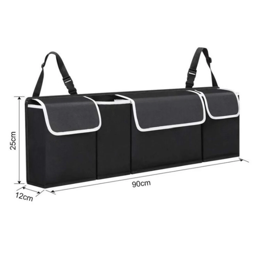 Sac de rangement pour siège arrière de voiture multi-poches, organisateur d\'accessoires pour coffre de véhicule, filet élastique en maille