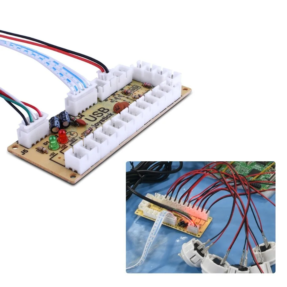 USB Encoder Jumper Wires Terminals, Zero Delay, Size 0.110 (2.8mm), Compatible with Sanwa Style Arcade by Atomic Market, 10 Pcs