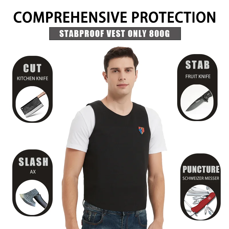 High Quality Concealed Stab Proof Vest Lightweight Full Body Security Protection Tactical Vest Body Armour