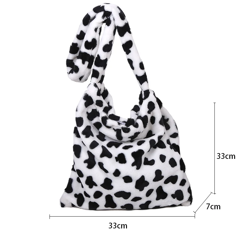 Winter neue Plüsch Umhängetasche weibliche Tier muster Umhängetasche warme Wolle Umhängetasche große Kapazität Eimer Handtasche – Detail 24