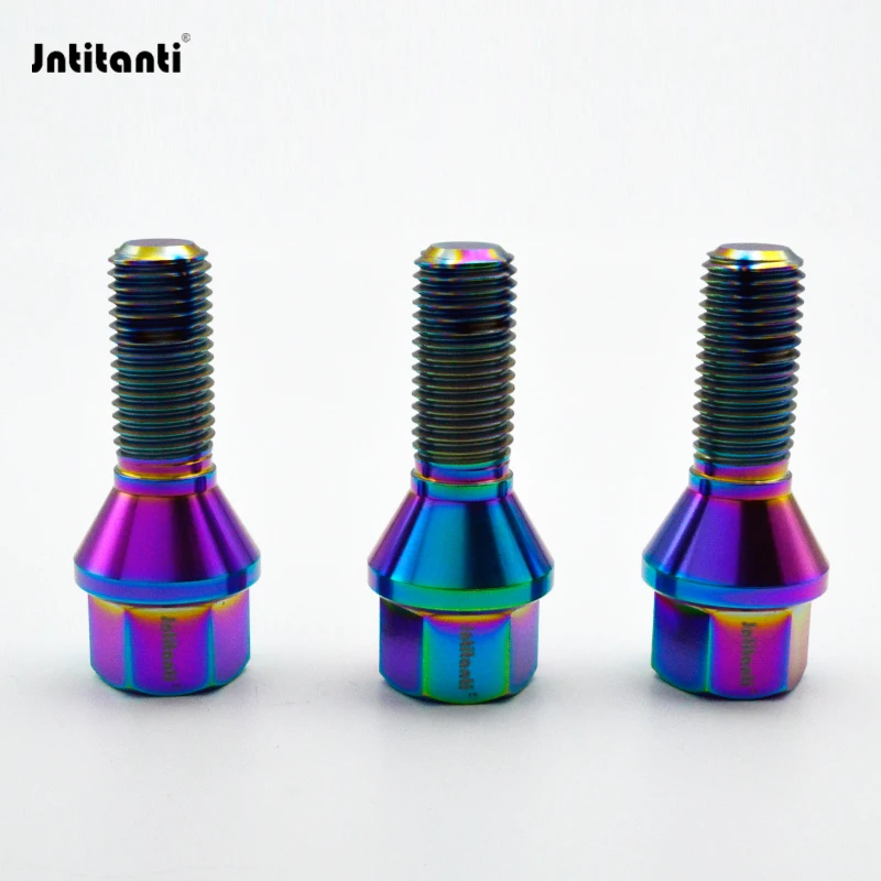 JNtitanti  Gr5 Titanium Auto Wheel Hub Bolt Cone Seat for European Cars (20 Pieces)