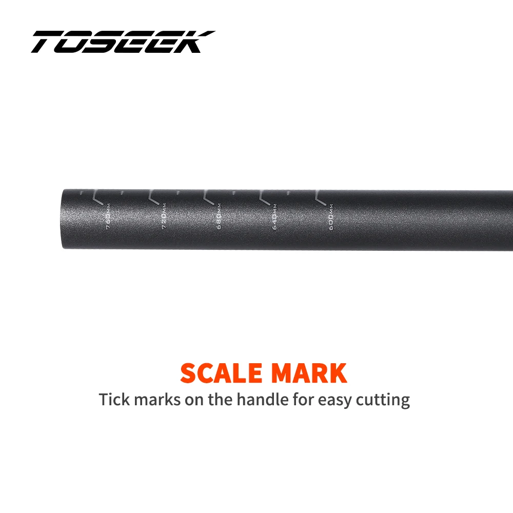 TOSEEK-Mtb 카본 자전거 핸들 바 8 도 31.8x600-720/740/760mm, 자전거 액세서리 매트 블랙 핸들 바