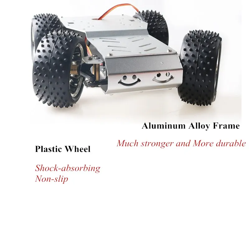 STM 32 Gear Motor Steering Car Chassis 4WD Smart RC Car Chassis Model Steering Robot Two-wheel Drive Metal Frame DC Motor