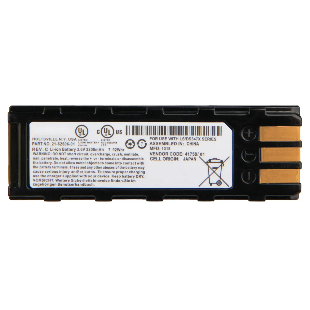 Original Replacement Battery 21-62606-01 For Honeywell 8800 Symbol LS3478 DS3478 LS3578 DS3578 General Duty Scanners 2200mAh