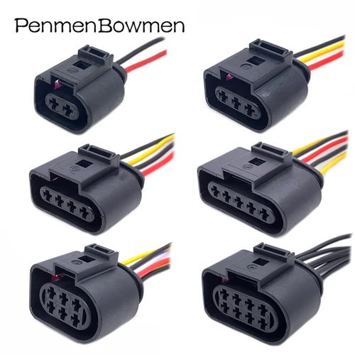 1 Juego de 2 3 4 5 6 8 10 pines 3,5mm bobina de encendido automático conector impermeable hembra enchufe del Sensor de bocina de coche con Cable 1J 0973722   Para VW