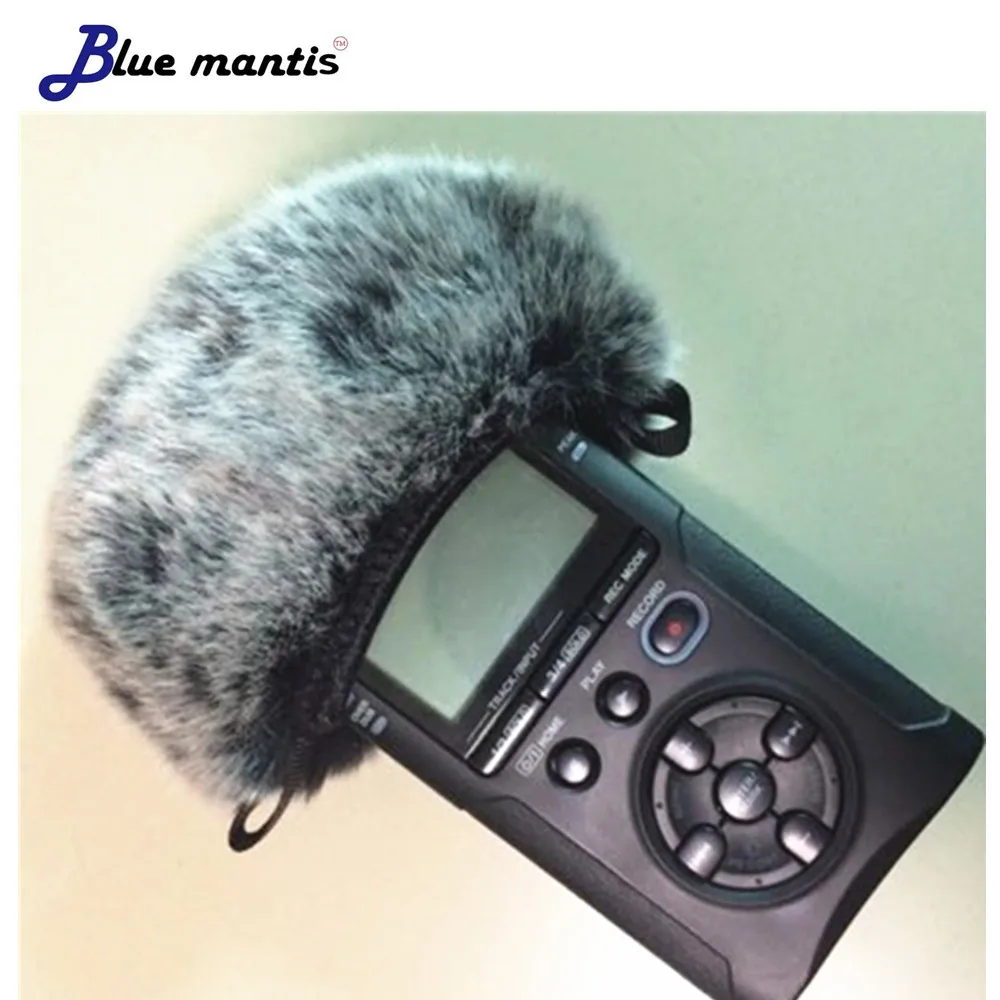 Blau Mantis Outdoor Künstliche Pelz Wind Mikrofon Abdeckung Muff Windschutz Hülse Schild Für Tascam Dr40 Toten Katze für Tascam DR40