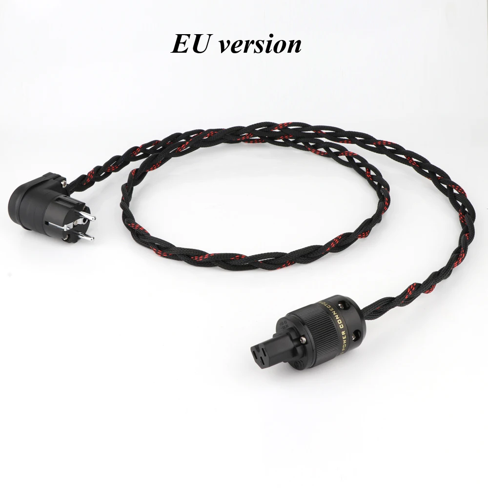 High-End 7N OFC Reinkupfer EU/US Version Stromkabel HIFI Audio Netzkabel mit Rhodium-beschichtetem Netzstecker – Detail 1