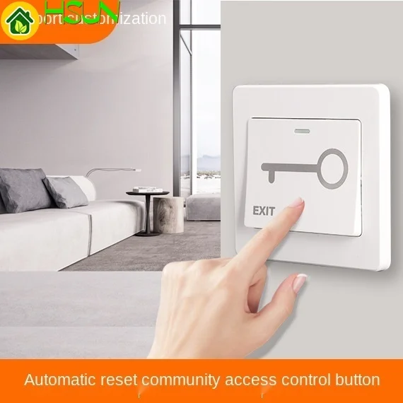 

86 wall concealed access control switch panel automatic reset small exit button community door opening button switch