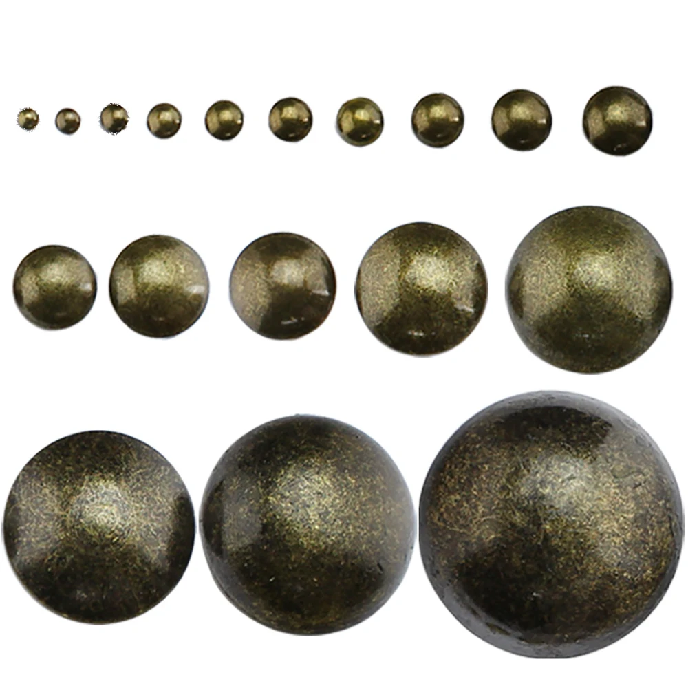 (100 Sets) 6/7/8/9/10/12/14/16/19/23/25 mm Metal Bronze Rivets Decorative Sofa Nails Soft Bag Nails Thumbtack Antique Nail Tacks